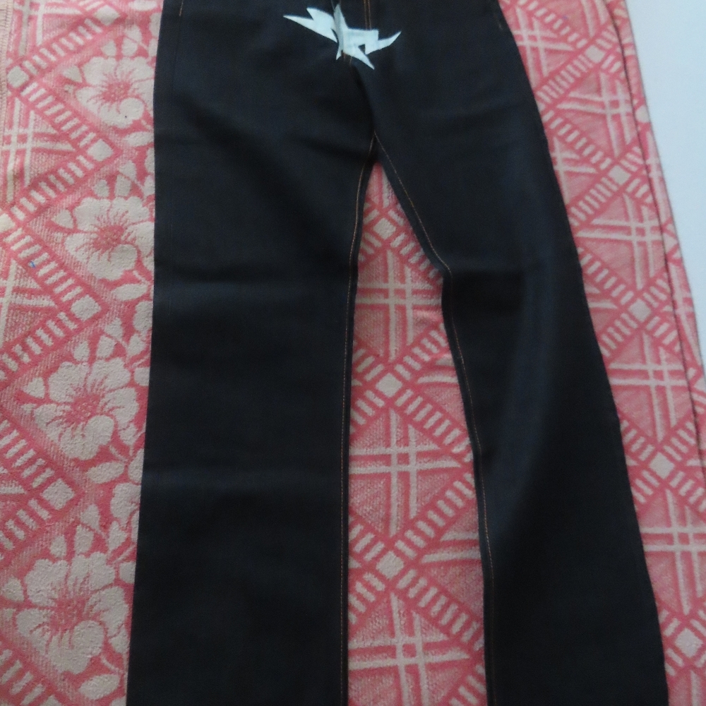 Y2K BAPE Jeans with iconic Star Design on the Front Japanese Denim  L (36x35)